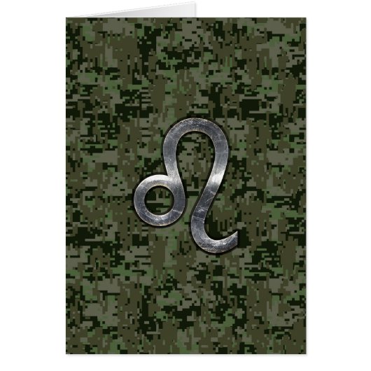 Signe du zodiaque Lion sur camouflage numérique ve (Devant)