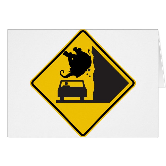 Signe en baisse de route de zone d'éléphant (Devant horizontal)