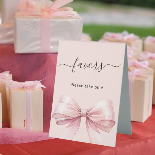 Signe faveur arc rose