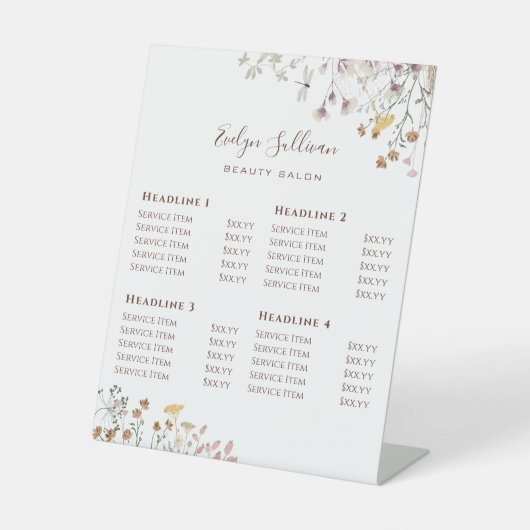 Signe fleur sauvage du tarif (Recto)