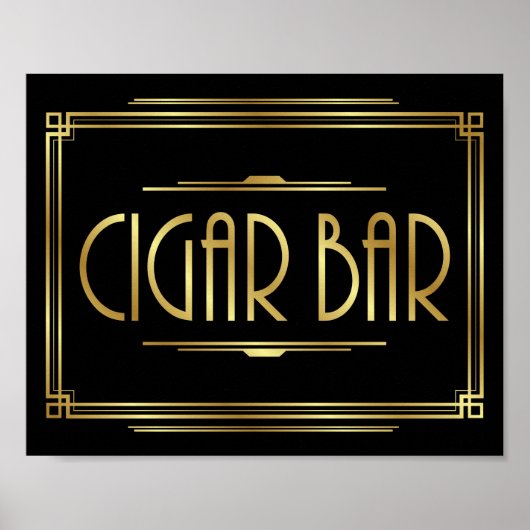 Signe Gatsby Art Déco BAR CIGAR Imprimer (Devant)