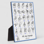 SIGNE LANGUE Plaque ALPHABET (Côté)