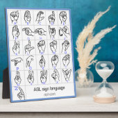 SIGNE LANGUE Plaque ALPHABET (Côté)