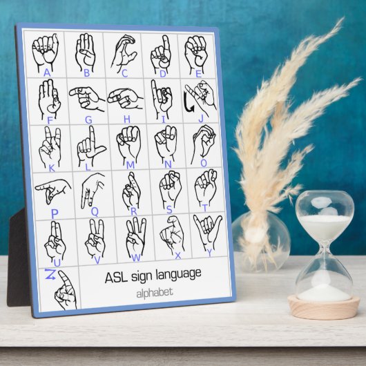 SIGNE LANGUE Plaque ALPHABET (Côté)