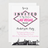 Signe Las Vegas Bachelorette Party Invitation (Devant / Derrière)