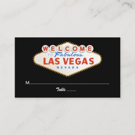 signe Las Vegas destination mariage carte de lieu  (Devant)