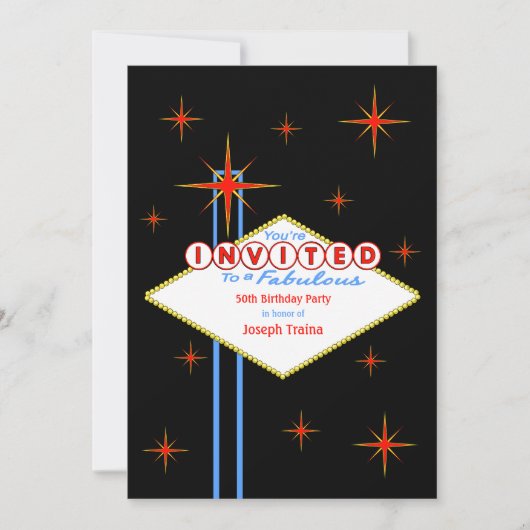 Signe Las Vegas Invitation à la fête d'anniversair (Devant)