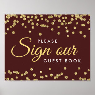 Signe Livre d'or Parties scintillant Faux Confetti