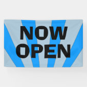 Signe maintenant ouvert de bannière de noir bleu (Horizontal)