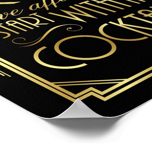 Signe Mariage Art Déco Gatsby Imprimer Citation CO (Coin)
