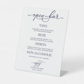 SIGNE Mariage de calligraphie bleu marine Open Bar (Recto)