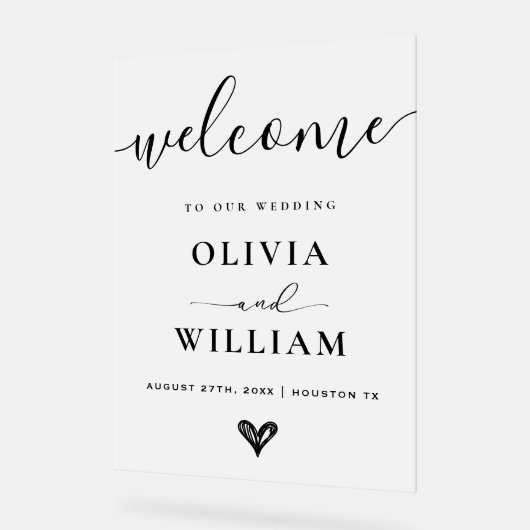 SIGNE Mariage GRAPPÉ Noir et Blanc Simple Moderne (Angle)