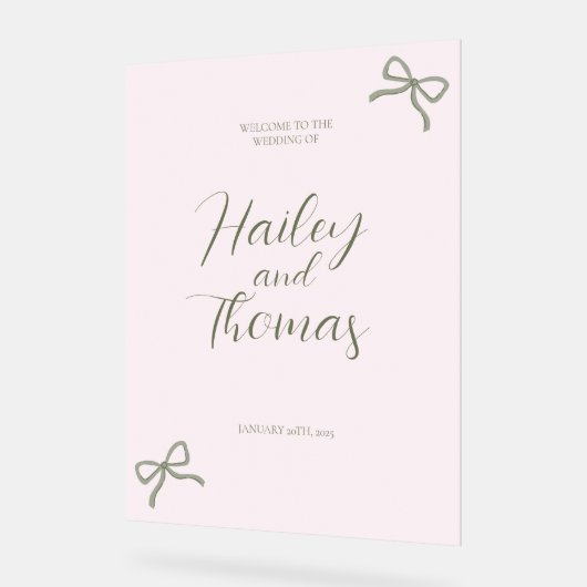 Signe Mariage rose et vert (Angle)