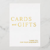 Signe Mariage simple Blanc & Or Cartes et Cadeaux (Recto)