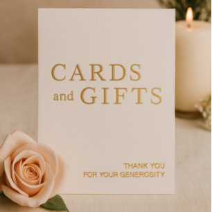 Signe Mariage simple Blanc & Or Cartes et Cadeaux