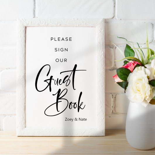 Signe minimal moderne du livre d'or