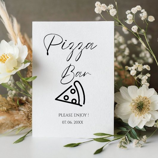 Signe minimaliste Pizza Bar Pizza Dîner de répétit
