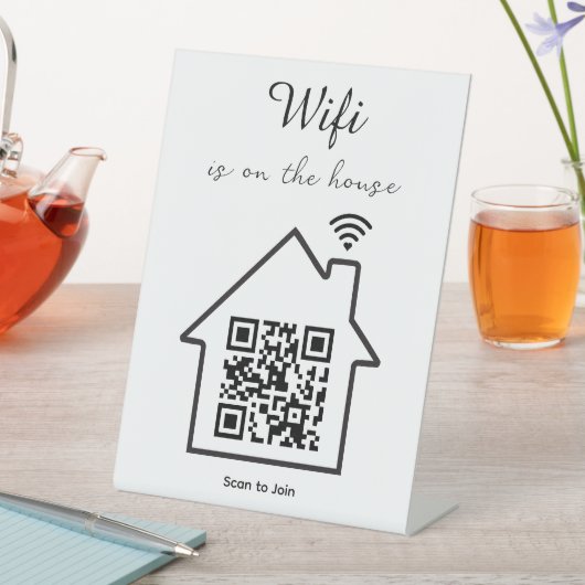 Signe numérique minimaliste WiFi QR Code moderne (In SItu)