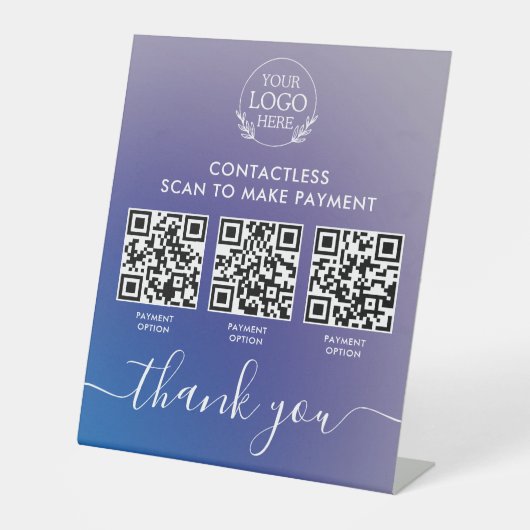 Signe Pedestal personnalisé avec paiement de code  (Recto)