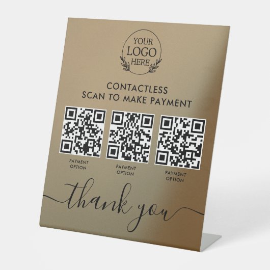 Signe Pedestal personnalisé avec paiement de code  (Recto)