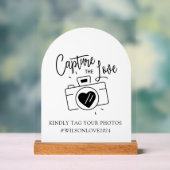 Signe photo mariage, Captez le chevalet acrylique  (Neutre)