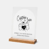 Signe photo mariage, Captez le chevalet acrylique  (Angle)