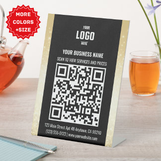 SIGNE PIÉTONNE DE CODE QR Black & Gold Business