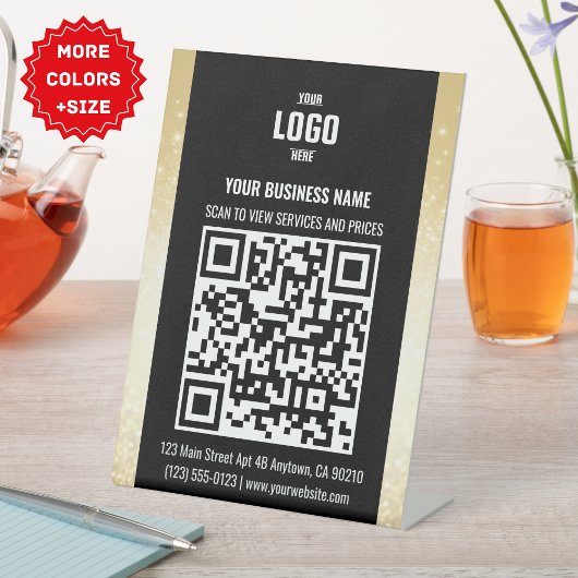 SIGNE PIÉTONNE DE CODE QR Black & Gold Business