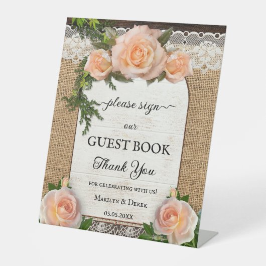 SIGNE PIÉTONNE Mariage rustique Rose (Recto)