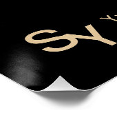 SIGNE POSTER Personnalisé Turquoise Gold Black Mod (Coin)