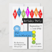 Signe Retro Bowling Invitation d'anniversaire (Devant)