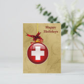 signe rouge croix-rouge Carte de fin de année (Debout devant)