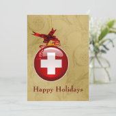 signe rouge croix-rouge Carte de fin de année (Debout devant)