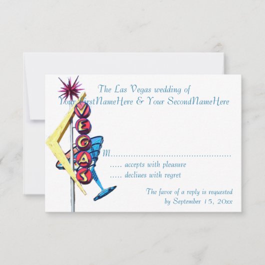 SIGNE RSVP Las Vegas Célébrations néon (Devant)