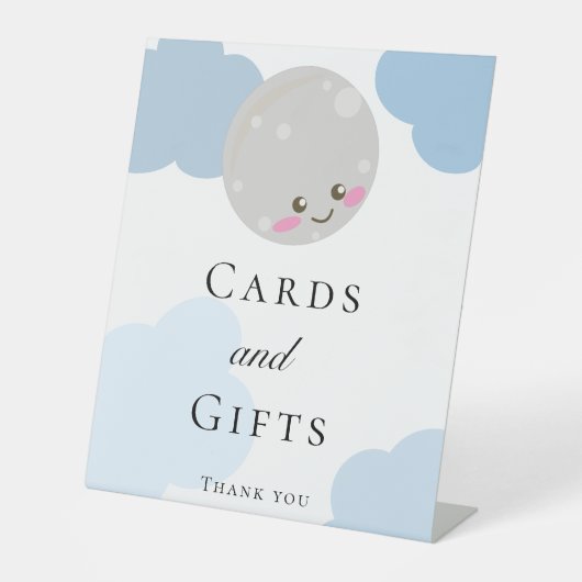 Signe sur le Baby shower Lune Cartes et Cadeaux (Recto)