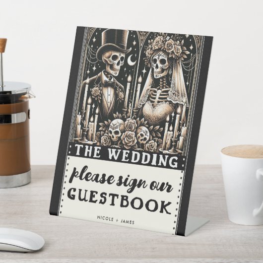 Signe Tarot Skeletons Mariée Groom Mariage Guestbo (In SItu)