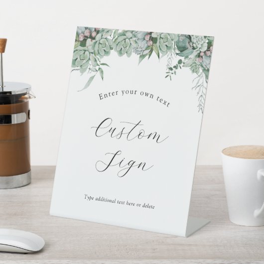 Signe texte personnalisé Succulent et Eucalyptus (In SItu)