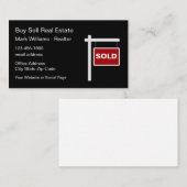 Signe vendu Cartes de visite immobiliers (Devant / Derrière)