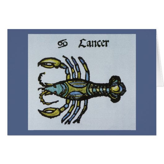 Signe vintage du zodiaque, Cancer le crabe (Devant horizontal)