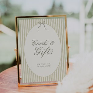 Signe Whimstripe Mariage vert carte et cadeaux