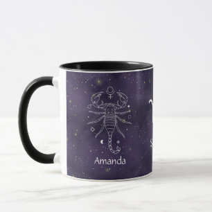 Signe Zodiac Scorpio Aquarelle Mug personnalisable