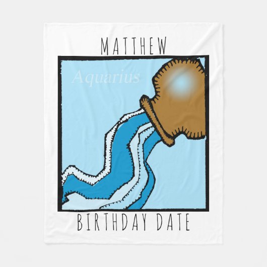 SIGNE Zodiaque Aquarius Couverture d'anniversaire (Devant)