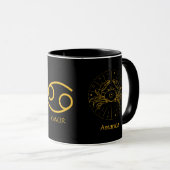 SIGNE Zodiaque Cancer Jaune doré Mug personnalisab (Devant droit)