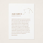 SIGNE Zodiaque Carte d'affichage pour bijoux Aquar (Dos)