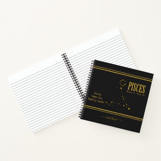 SIGNE Zodiaque Étoile Pisces Carnet (Intérieur)