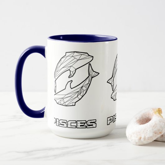 Signe zodiaque Mug : Poissons (Avec donut)