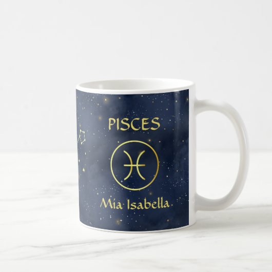 SIGNE Zodiaque Poissons & Chat Céleste Mug (Droite)