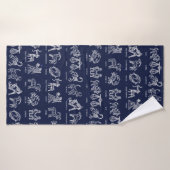 Signe Zodiaque Serviette de bain (Bleu) (Serviette de bain)