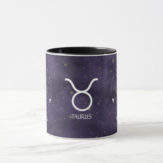 SIGNE Zodiaque Taurus Aquarelle Mug personnalisabl (Centre)