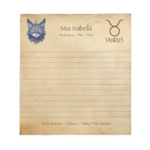 SIGNE Zodiaque Taurus & Bloc-notes Cat Céleste